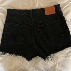 Levi’s black denim shorts